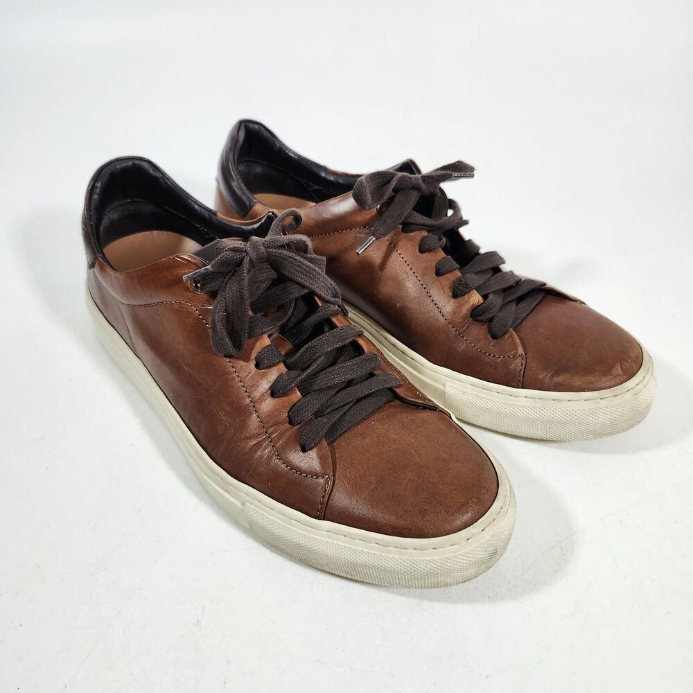 Good Man Brand Edge Low Top Sneaker Mens Size 9.5 Medium Brown Leather Shoes